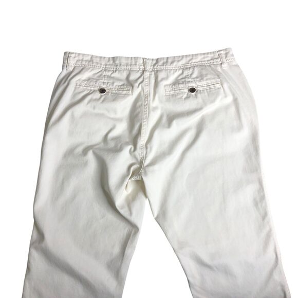 J Crew Pants Womens 14 White Chino Mid Raw Hem Crop Ankle Preppy Coastal Chic - Picture 4 of 12